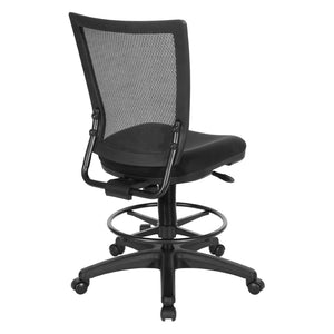 OSP Home Furnishings Soft Frame Drafting Chair with Mesh Back Plush Seat and Pneumatic Height Adjustment 69330-30