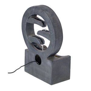 English Elm 26.77"h Gray Polyresin Tiered Cascading Outdoor Fountain with Warm Led Patio Accent N765P355054G