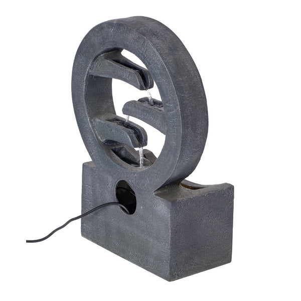 English Elm 26.77"h Gray Polyresin Tiered Cascading Outdoor Fountain with Warm Led Patio Accent N765P355054G