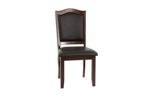 English Elm Formal Counter Height Dining Table Set with Open Shelf and Four Upholstered Side Chairs, Solidwood Finish for Contemporary Gatherings Espresso 69 L x 45 W x 8 H B011S01096