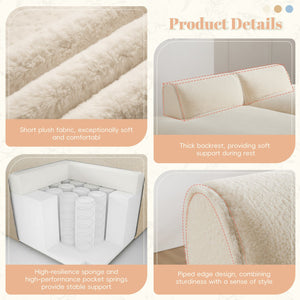 English Elm 90.0"Oversized Modular Sectional Sofa Plush Foam & Pocket Springs, Ready-to-Use 2-Piece Set for Living Room Comfort and Mobility (No Assembly) Beige N723S9701A