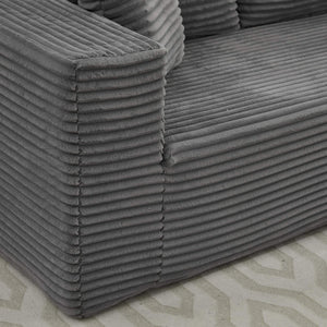 English Elm Modular Corduroy Sectional Sofa Left Long Seat Gray SF502AGY — No Assembly, Plush & Versatile W1143P313191