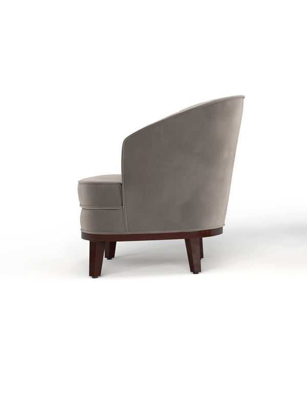 English Elm 1pc Barrel Accent Chair Channel-tufted Velvet Upholstery Mid-century Bedroom Lounge Seat Grey B011P479016