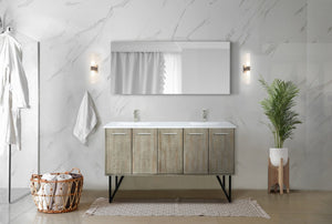 English Elm Rustic Acacia Double Bath Vanity 60” W With Cultured Marble Top, Ample Storage & Soft-Close Hardware B2731P259698-GIGA