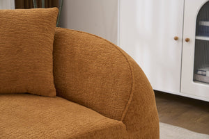 English Elm Ly-048 Sculpted Chenille Chaise Lounge Convertible Sleeper Sofa for Modern Living Spaces Orange W2231P401727