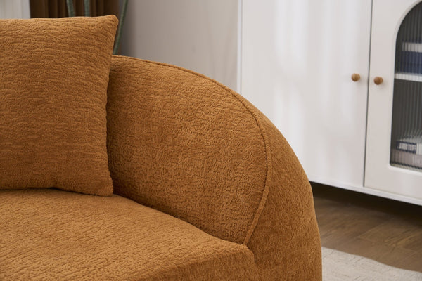 English Elm Ly-048 Sculpted Chenille Chaise Lounge Convertible Sleeper Sofa for Modern Living Spaces Orange W2231P401727
