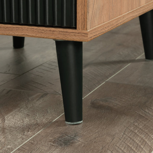 English Elm L-Shaped Desk In Warm Brown Finish - Spacious Workspace With Storage, Cable Management & Style B356P367775
