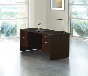 OSP Home Furnishings Napa Kneespace Credenza Modern Executive Office Storage with Adjustable Shelves Espresso NAPESP-TYP5
