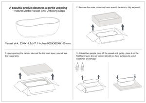 English Elm White Natural Marble Vessel Sink - Handcrafted Elegance With Semi-Polished Finish For Luxurious Bathrooms W1696P333269-GIGA