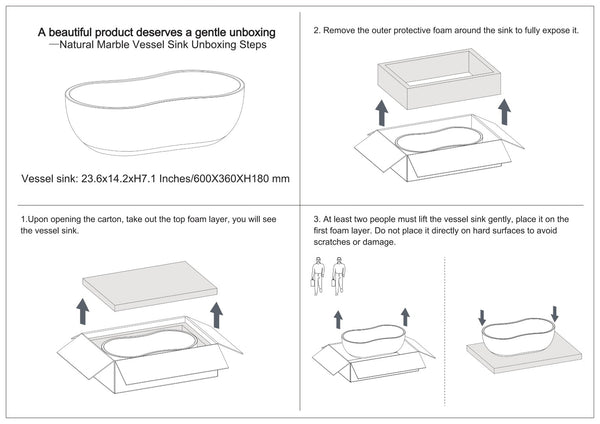 English Elm White Natural Marble Vessel Sink - Handcrafted Elegance With Semi-Polished Finish For Luxurious Bathrooms W1696P333269-GIGA