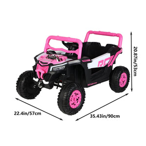 English Elm Ride on 12v Electric Kids Car with Remote Control Swing Function and Bluetooth Music Pink W1760P358706