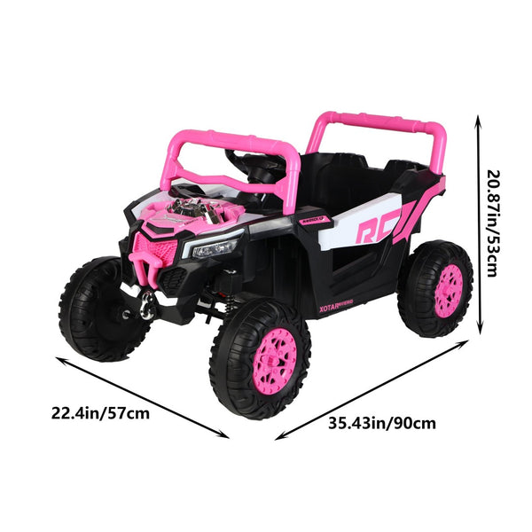 English Elm Ride on 12v Electric Kids Car with Remote Control Swing Function and Bluetooth Music Pink W1760P358706