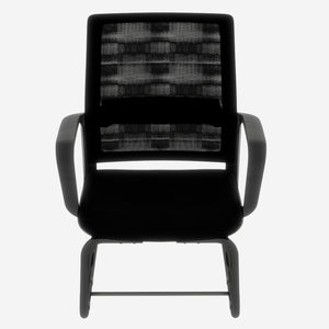 English Elm Minimalist breathable mesh office chair with curved support, cushioned seat, stable iron frame for long workdays Black W1935P338542