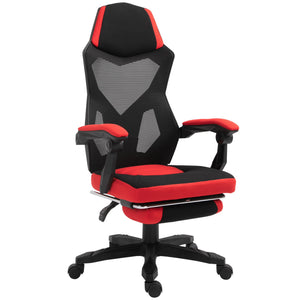 English Elm Vinsetto Ergonomic Home Office Chair with Mesh Back, Lumbar Support, Recline to 135° & Wheels Red W2225P250022