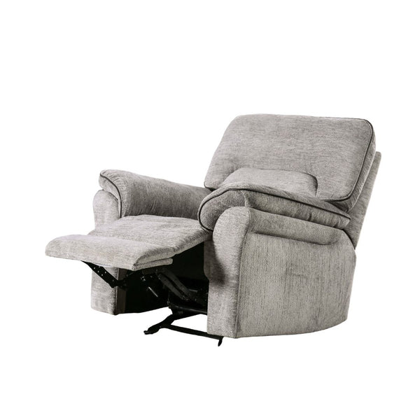 English Elm Transitional Multi-Function Glider Recliner with Channel Back, Cup Holders, Hidden Storage, Upholstered Comfort Light Gray 42 L x 30 W x 34 H B2741P385034
