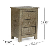 Christopher Knight Home® - Noble House - Deschutes Handcrafted Boho 3 Drawer Nightstand