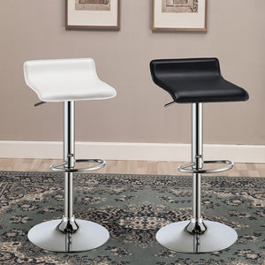 English Elm Bidwell White Upholstered Adjustable Bar Stool Set of 2 — Plush High Curved Back, Tapered Legs, Modern Comfort B062P344929