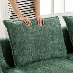 English Elm Oversized Boucle Sectional Sofa with Right Chaise Cloud Curved 5 Seat Living Room W876S00319