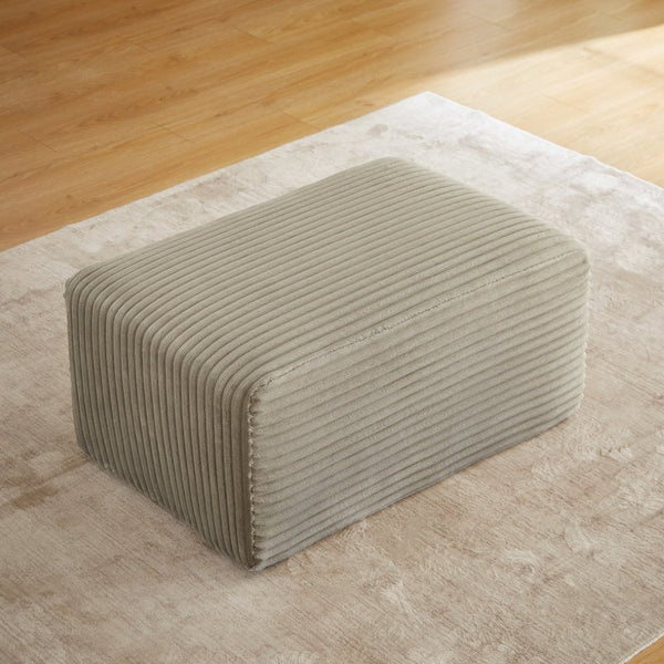 English Elm L-shaped Corduroy Cloud Sectional with Ottoman for Modern Living Room Comfort Camel W2339P411754