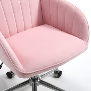 English Elm Ty Velvet Swivel Chair – Ergonomic Office Seating With Plush Memory Foam, Stylish Baby-Pink Design W2311P295812-GIGA