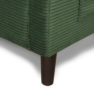 English Elm 48" Corduroy Compact Loveseat with Side Pocket Solid Wood Frame for Small Spaces Dark Green W2715P409866