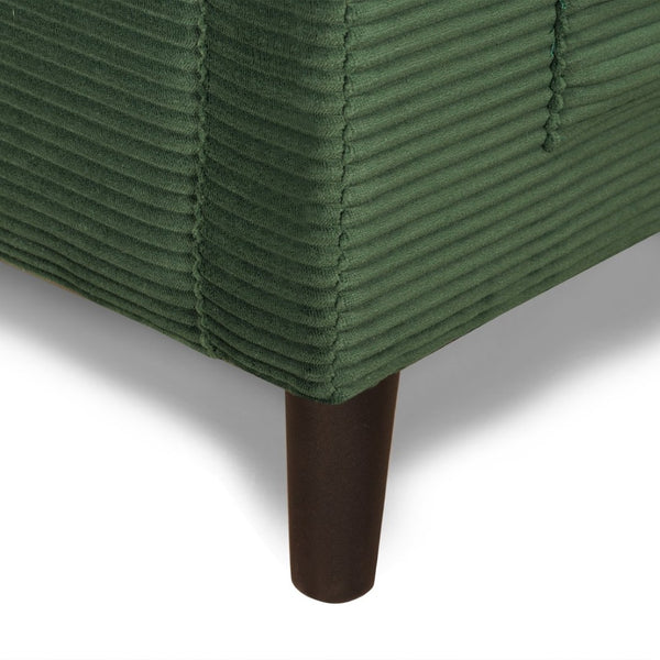 English Elm 48" Corduroy Compact Loveseat with Side Pocket Solid Wood Frame for Small Spaces Dark Green W2715P409866