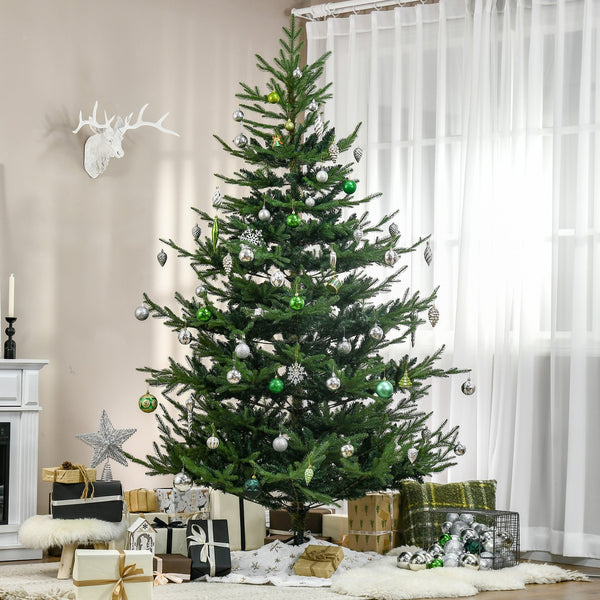 English Elm Homcom 7.5 Foot Artificial Christmas Tree - Lifelike Pine With 1218 Branches & Easy Auto Open Design W2225P229252