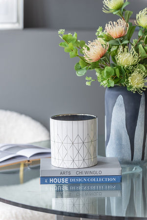 English Elm D6.3x6.3" Ceramic Planter with Modern Diamond Texture — Stylish Tabletop Pot for Indoor Greenery (7"H) W2078P391147