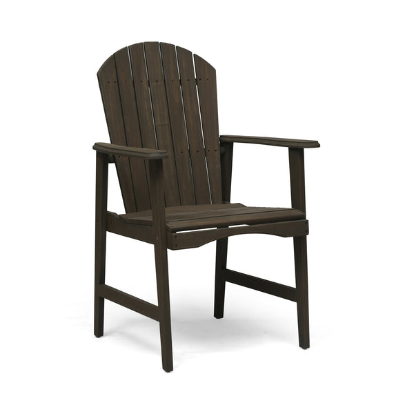 English Elm Christopher Knight Home® - Outdoor Acacia Wood Adirondack Dining Chairs Set of 2 — Weather-Resistant Patio Armchairs with Rustic Charm and Comfort Grey 64844.00GRY