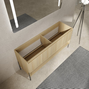 English Elm 60" Freestanding Bathroom Vanity Cabinet Only, 4 Soft-Close Doors, KD Packing, Durable 67.7x23x7.9 W1972P199464