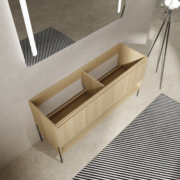 English Elm 60" Freestanding Bathroom Vanity Cabinet Only, 4 Soft-Close Doors, KD Packing, Durable 67.7x23x7.9 W1972P199464