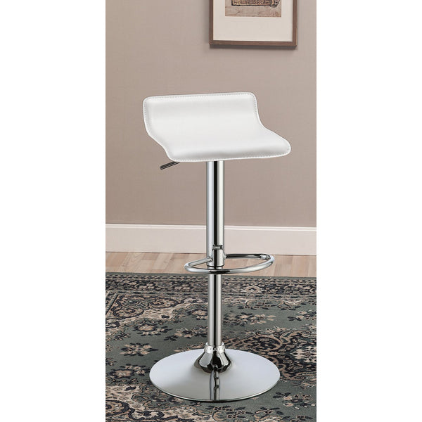 English Elm Bidwell White Upholstered Adjustable Bar Stool Set of 2 — Plush High Curved Back, Tapered Legs, Modern Comfort B062P344929