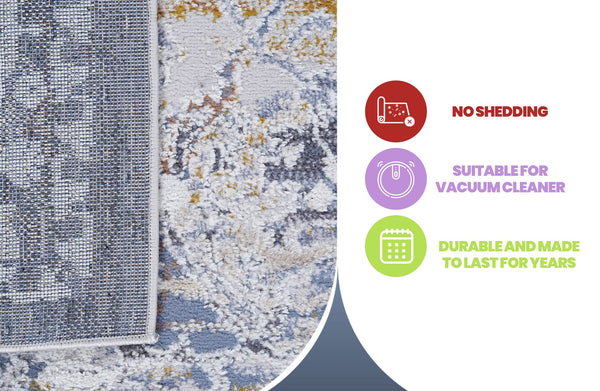 English Elm Loom & Luxe 6X9 Ivory/Grey Area Rug - Stylish, Stain Resistant, Non-Shedding For Living Spaces & More B335P289495