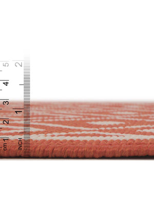 Unique Loom Outdoor Trellis Kafes Machine Made Geometric Rug Rust Red, Ivory 5' 3" x 8' 0"