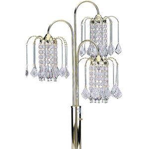 English Elm 34" 34-inch Metal Table Lamp with 3 Crystal Chandelier Arms, Steel Frame, Acrylic Shades, 3-Way Switch Gold B072116047