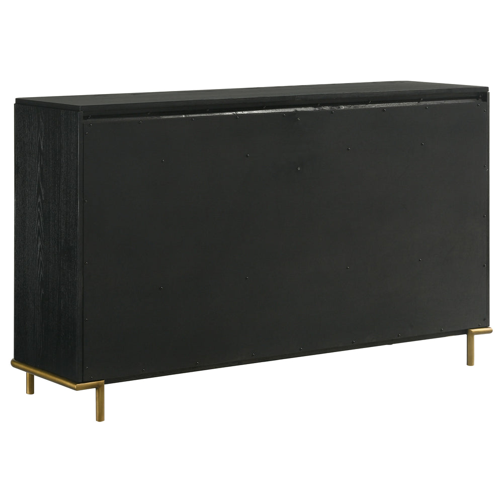 English Elm Anser 8-Drawer Black Dresser With Gold Knobs - Modern Storage Solution For Stylish Bedrooms B062P358455