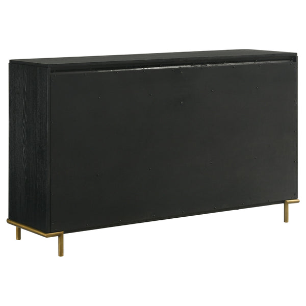 English Elm Anser 8-Drawer Black Dresser With Gold Knobs - Modern Storage Solution For Stylish Bedrooms B062P358455
