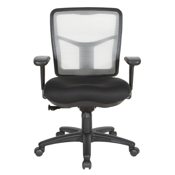OSP Home Furnishings White Mesh Back Ergonomic Task Chair with Breathable Support and Cushioned Seat for Home Office 92555-9206