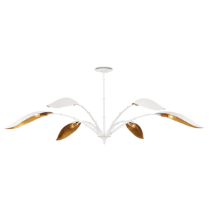 Yuriko Elegant White Chandelier with Gold Leaf Accents – Contemporary Design for Stunning Spaces