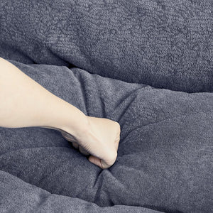 English Elm Sleeper 3-in-1 Convertible Sofa Chair Bed with Lychee Velvet, Adjustable Recline & Cup Holder Grey W1117P265779