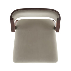 English Elm Patricia Velvet Upholstered Counter Stool with Beech Frame, Gold Footrest Plate, Commercial Grade Comfort Linen B365P398031