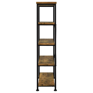 English Elm Avon Rustic Nutmeg 2-Piece Desk and Bookcase Set with 3 Drawers, 4-Tier Storage Shelves, Engineered Wood B062S01286