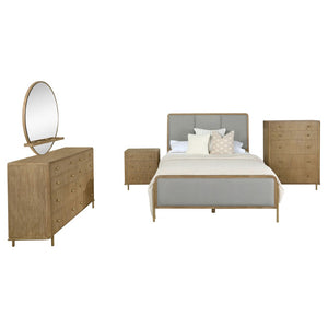 English Elm Stevie Vintage-Inspired 5-Piece Bedroom Set In Sand Wash/Grey - Modern Comfort & Elegant Design B062S01178-GIGA