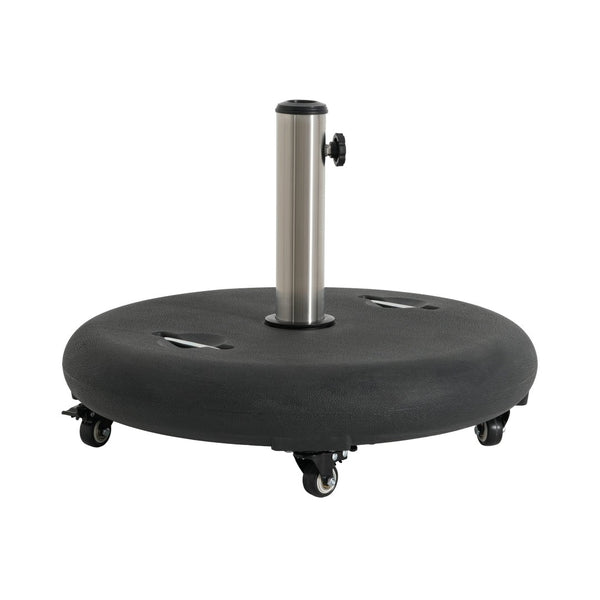 English Elm Wheelie Concrete Filled Resin Patio Umbrella Base with Rolling Wheels for Outdoor Use N775P407231B