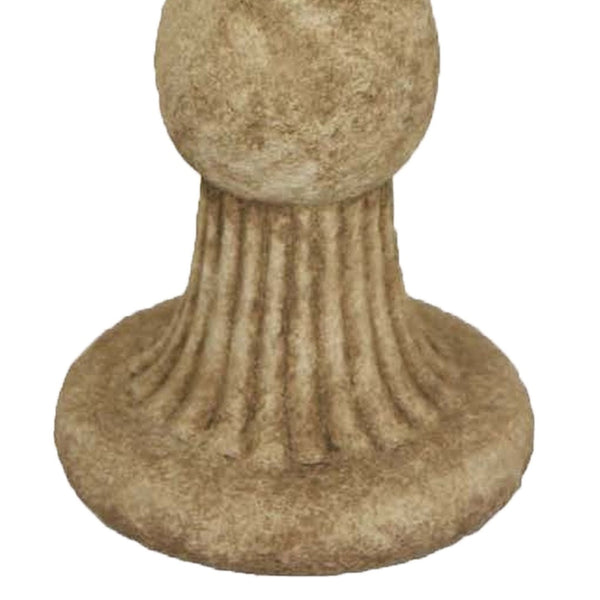 English Elm Ivina Terracotta Bird Bath Feeder Rustic Garden Ornament with Scalloped Basin Brown B056P416950