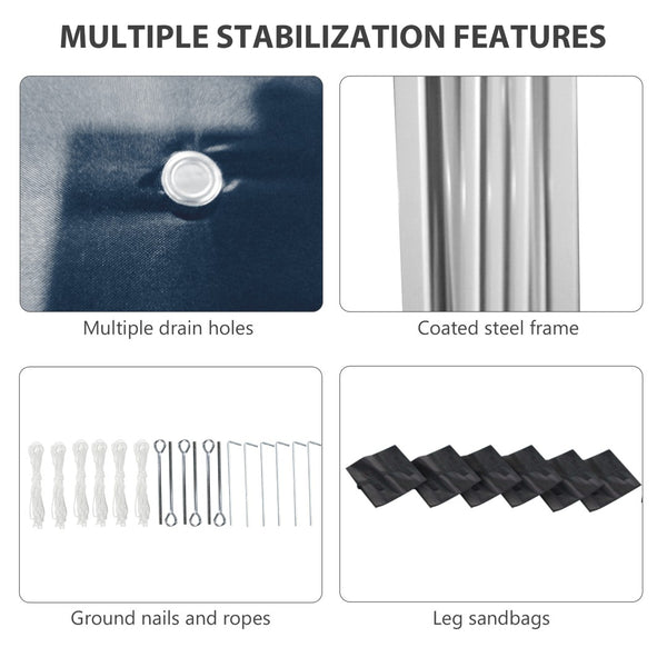 English Elm Outsunny 10' X 19.5' Pop Up Canopy Tent With Sidewalls & Doors, Adjustable Height, Portable Design W2225P174166-GIGA