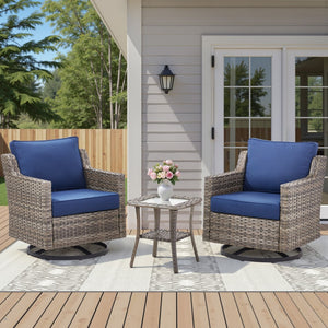 English Elm 73.2" Outdoor Handwoven Rattan 3 Seat Sofa with Olefin Cushions for Porch or Patio T3773P416345