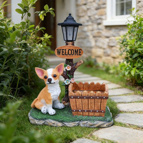 English Elm Sitting Corgi Resin Planter Sculpture Whimsical Porch Garden Decor with Succulent Cavity W5398P464244