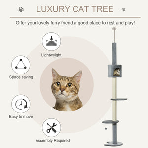 English Elm Pawhut Hand-woven Water Hyacinth Cat Tower Four-story Hideaway Caves Plush Beds W2225P217056