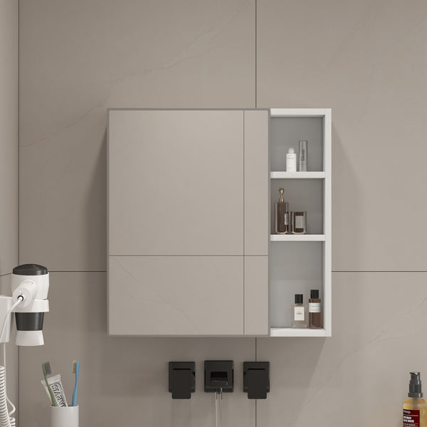 English Elm A white MDF mirror cabinet wall-mounted with storage compartments, space-saving, easy assembly, clear glass reflection69 W1512P405944
